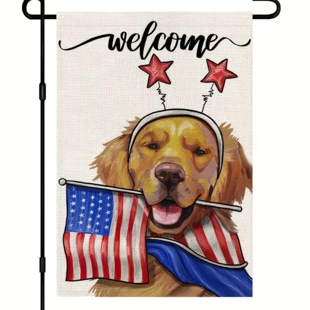 NIP WELCOME Silky Polyester Double Sided Garden Flag 1pc, 12” x 18” 4th of July